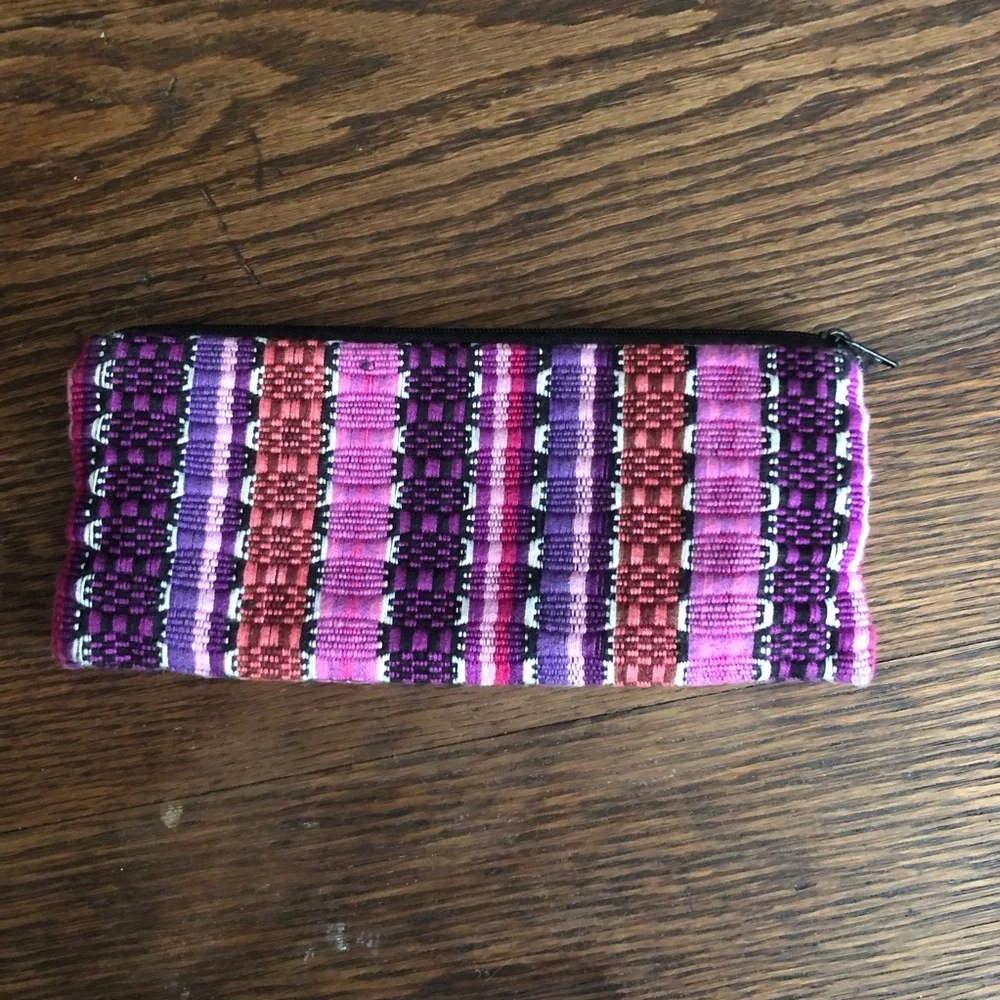 Bohemian Woven Fabric Coin Purse Mini Makeup Pouch Pencil Case